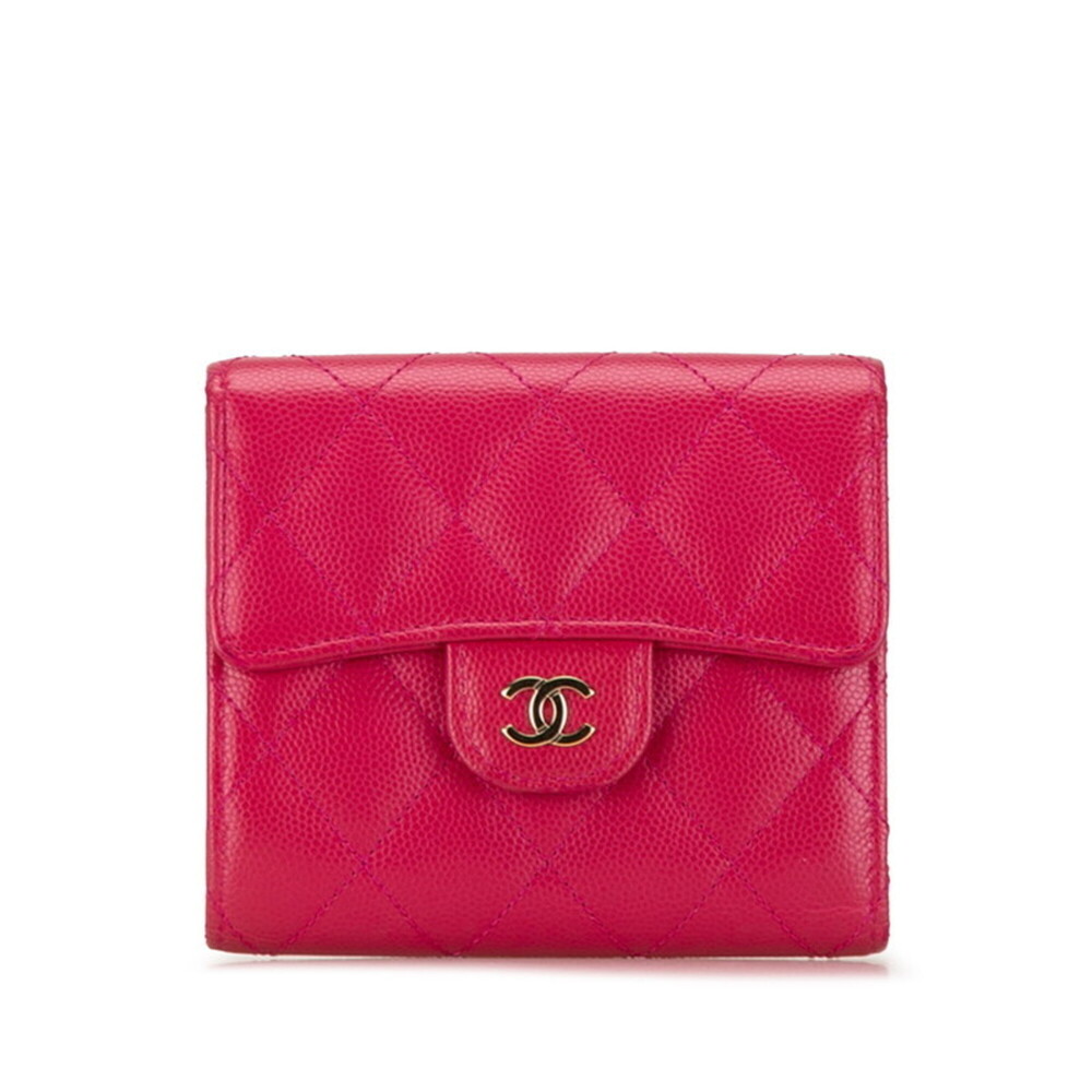 CHANEL Pink Caviar Leather Logo Wallet - Picture 2 of 13